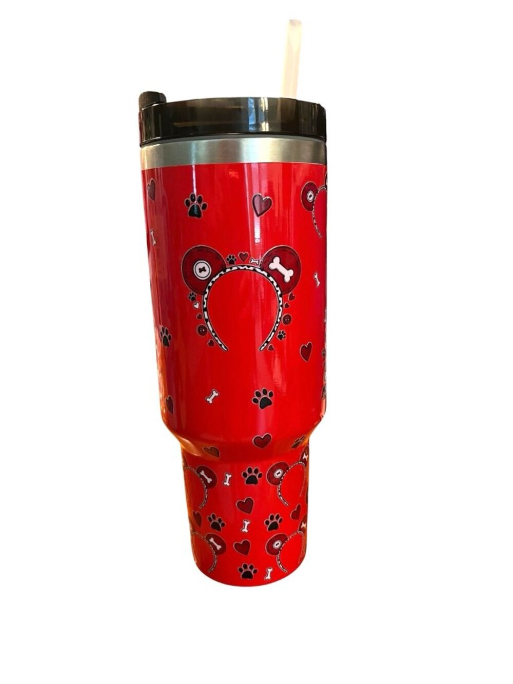 101 Dalmations Stanley Quencher 40 oz Flowstate Red Tumbler Custom Wrap New - Picture 4 of 7